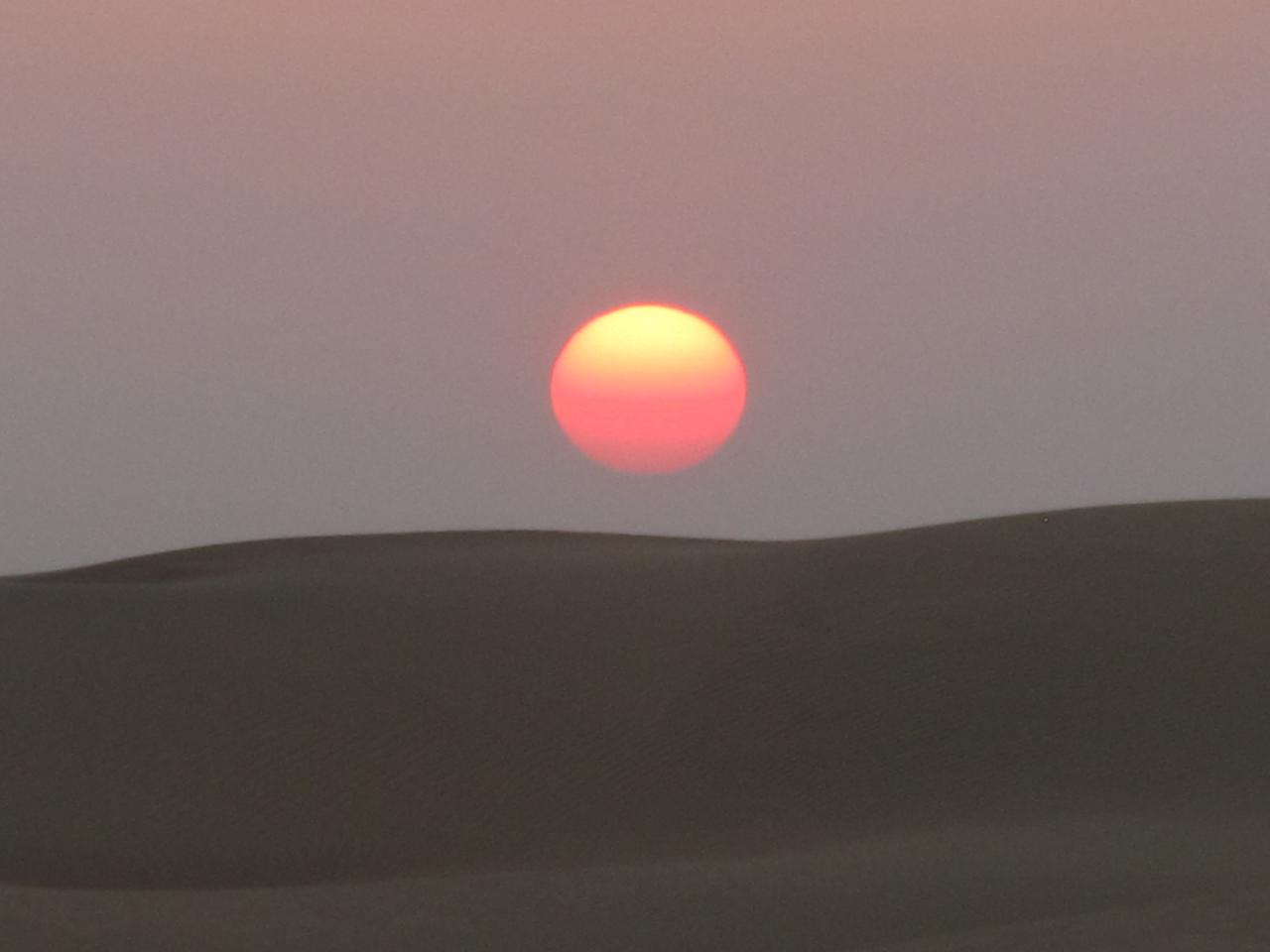 Coucher de soleil sur les dunes